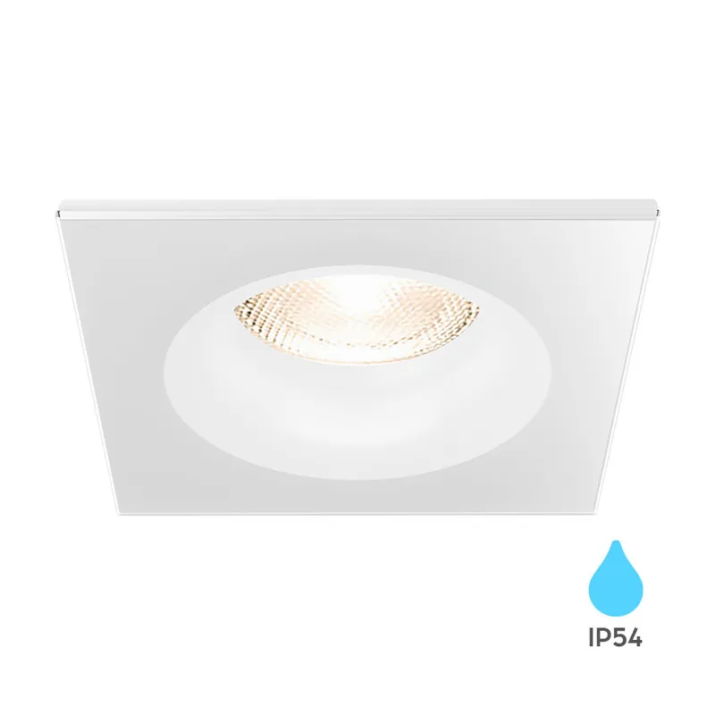 Braytron TETRA Vierkant Wit GU10 IP54 Downlight voor Badkamer