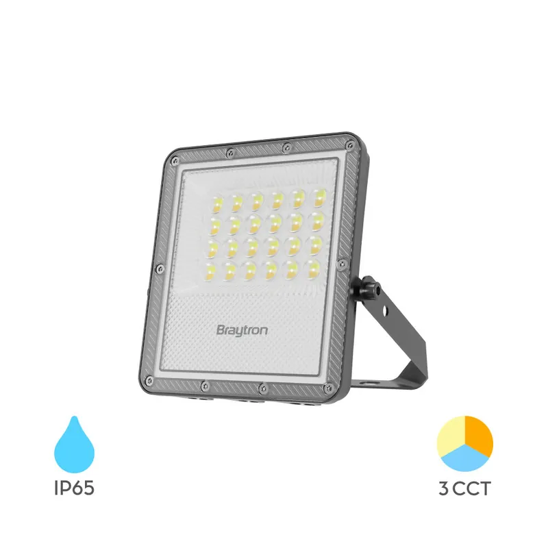 Braytron FLOOD PF 20W Grijs 3CCT IP65 LED Bouwlamp