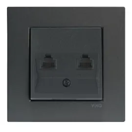 Viko Telefoon 2x Cat3 inbouwdoos Novella Fume 93000413