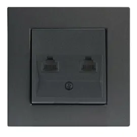 Viko Data 2x Cat6e inbouwdoos Novella Fume 93000479