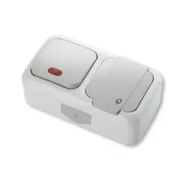 Viko Combinatie Schakelaar met controlelamp / WCD+RA Hori. Palmiye Grijs 90555599