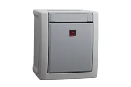 Viko Schakelaar + Rood controlelamp Pacific Grijs Opbouw SWD 90591020