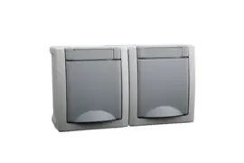 Viko Combinatie WCD dubbel met RA Hori. Pacific Grijs Opbouw SWD 90591088