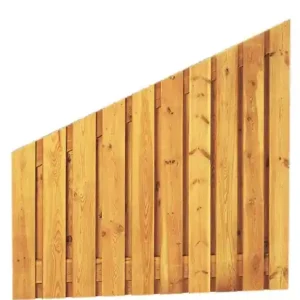 BPG tuinscherm 21 planks schuin aflopend 180x180>90 16x140 mm groen gewolmaniseerd