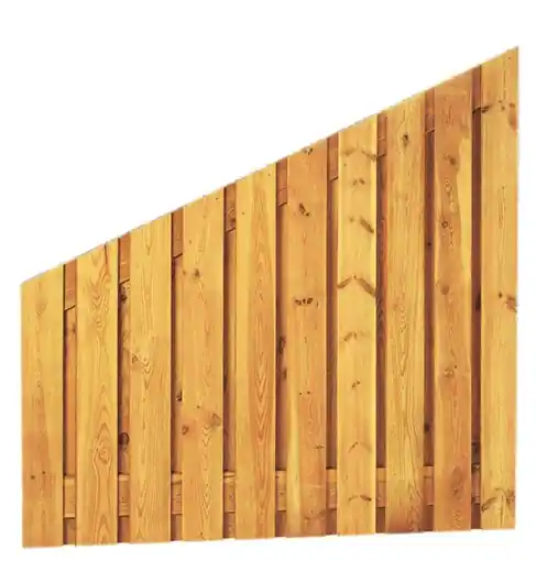 BPG tuinscherm 21 planks schuin aflopend 180x180>90 16x140 mm groen gewolmaniseerd
