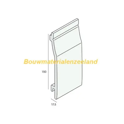 Rabatdeel hardschuim 150mm verkeerswit 600 cm. lang