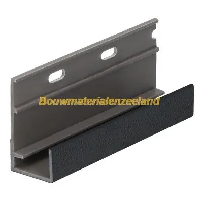 Omrandingprofiel met ontwatering Keralit zwart classic nerf 400 cm. lang