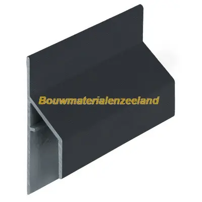 Trim/kraal aansluitprofiel 17mm Keralit zwartgrijs classic nerf 600 cm. lang