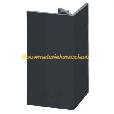 Uitwendig rechthoekprofiel Keralit 46x46mm zwartgrijs classic nerf 400 cm. lang