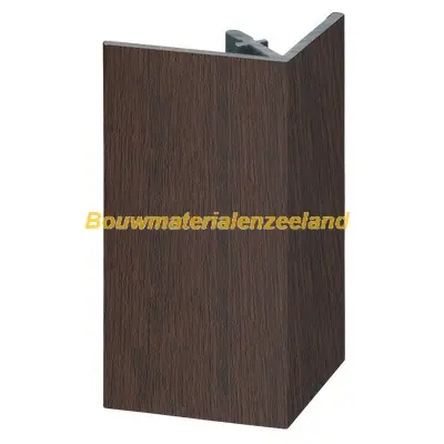 Uitwendig rechthoekprofiel Keralit 46x46mm donker eiken classic nerf 400 cm. lang