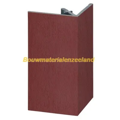 Uitwendig rechthoekprofiel Keralit 46x46mm wijnrood classic nerf 400 cm. lang