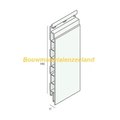 Keralit sponningdeel 190mm snowwhite pure mat 600 cm. lang