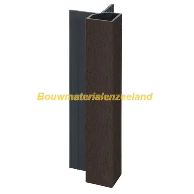 Keralit uitwendig hoekprofiel 32x32mm donkerbruin classic nerf 400 cm. lang