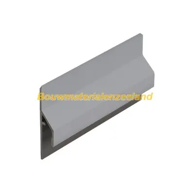 Trim/kraal aansluitprofiel 10mm Keralit dakrand grijs classic nerf 600 cm. lang