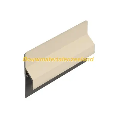 Trim/kraal aansluitprofiel 10mm Keralit dakrand licht ivoor classic nerf 600 cm. lang