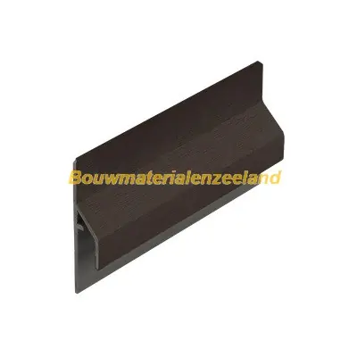 Trim/kraal aansluitprofiel 10mm Keralit dakrand donkerbruin classic nerf 600 cm. lang