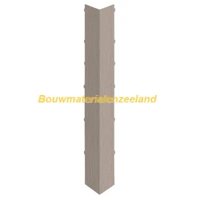 Uitwendig hoekstuk 350mm Keralit dakrand vergrijsd ceder classic nerf