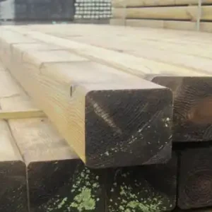 Woodvision Grenen geschaafde paal 8,8x8,8x400 cm, zonder diamantkop