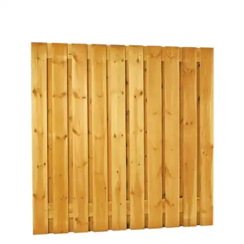 Woodvision Geschaafd plankenscherm grenen 21-planks 17 mm 180x180 cm, verticaal recht