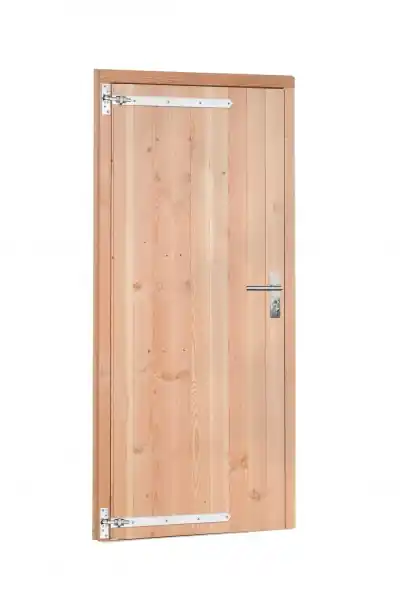 Douglas enkele dichte deur inclusief kozijn, linksdraaiend. 90 x 201 cm, onbehandeld
