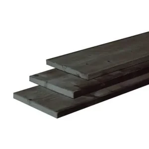 Woodvision Douglas plank fijnbezaagd 2,2x20x400 cm, zwart gedompeld