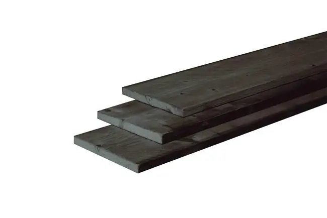 Woodvision Douglas plank fijnbezaagd 2,2x20x400 cm, zwart gedompeld