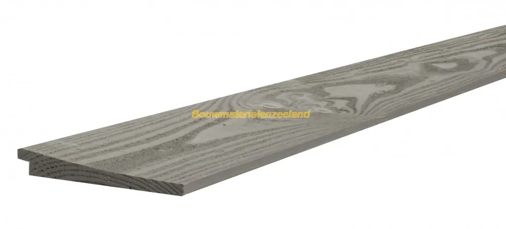 Woodvision Douglas zweeds rabat breed 1,1-2,7x19,5x300 cm, grijs gespoten