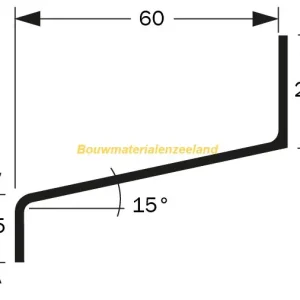 Waterslag wa60 aluminium brute 250cm