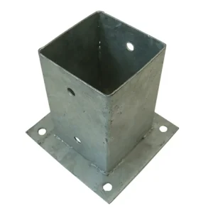 Paalhouder met plaat 151x151x150 mm. verz.