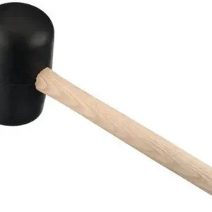 Melkmeisje Rubber hamer 90mm hard rubber vlak/rond