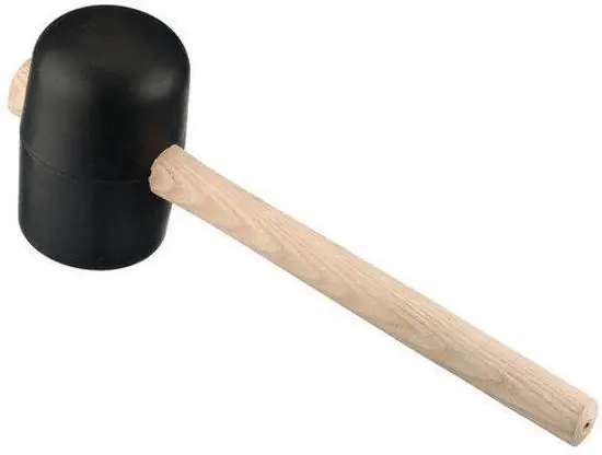 Melkmeisje Rubber hamer 90mm hard rubber vlak/rond