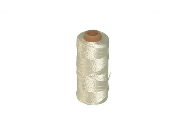 Tegelsnoer gesl. 3 strengs nylon wit rol 150 m1