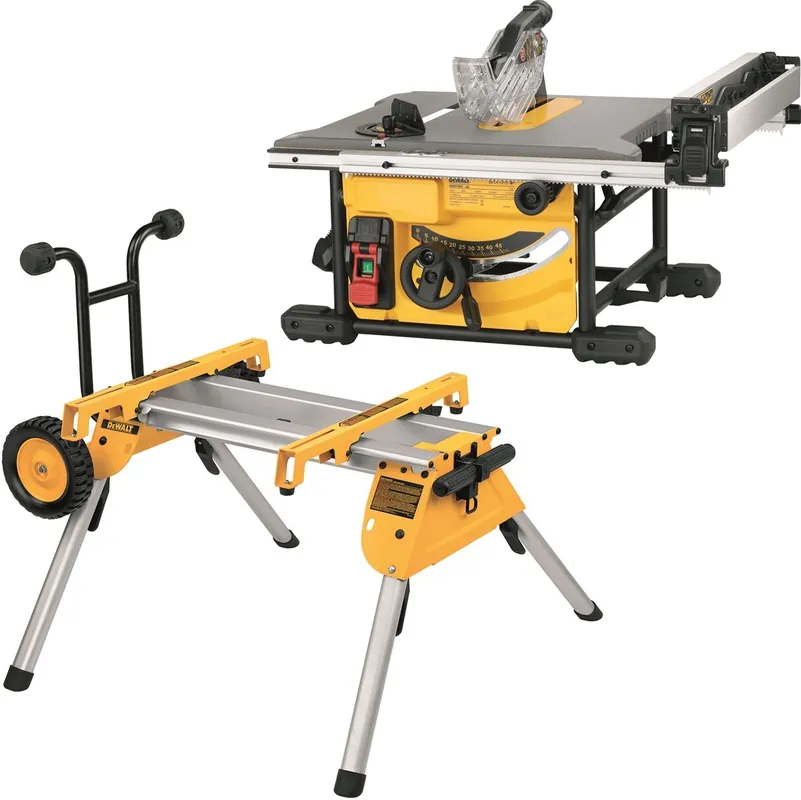 DEWALT DWE7485RS ZAAGTAFEL + RIJDBAAR ONDERSTEL