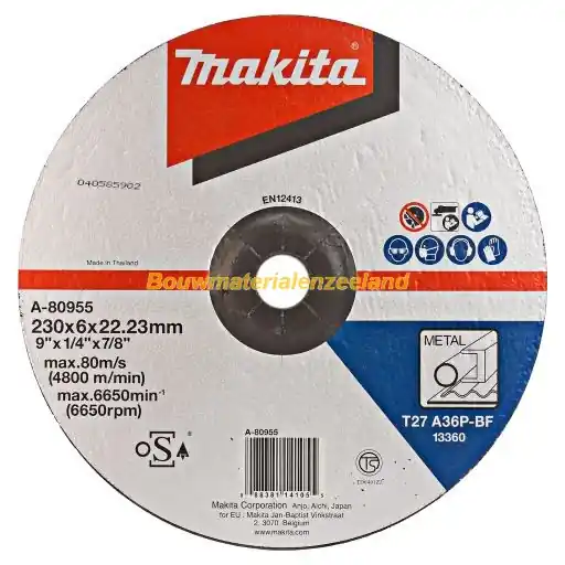 Afbraamschijf 230x6,0mm metaal aantal in verp. 1