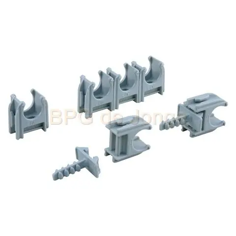 Buisclip euro 16 mm grijs zak 50 st