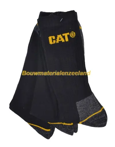CAT sokken Worker zwart maat 41-45 bundel 3 paar