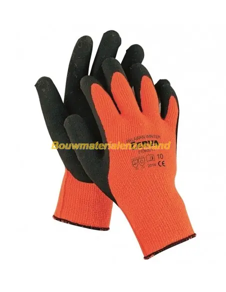 Werkhandschoen winter Palawan Fluor oranje maat 9