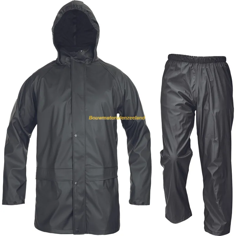 Siret set regenpak 100% poly/pu, coating zwart, l
