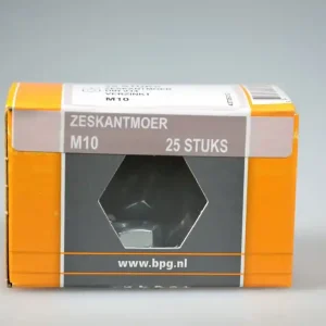 6-kantmoer M10x8 SW-17 metr. verz. DIN934-8 staal 8 ds 25 st