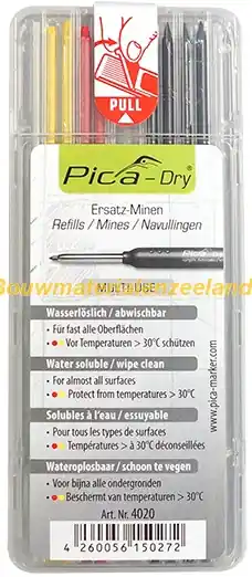 Pica Dry stiftenset verwijderbaar 4 zwart, 2 rood, 2 geel