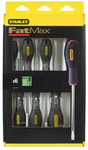 Fatmax 6-delige schroevendraaierset torx tt10 x 75mm, tt15 x 75mm, tt20 x 100mm, tt25 x 100mm, tt30 x 125mm, tt40 x 125mm op kaart