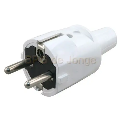 Stekker RA pvc 10/16A wit