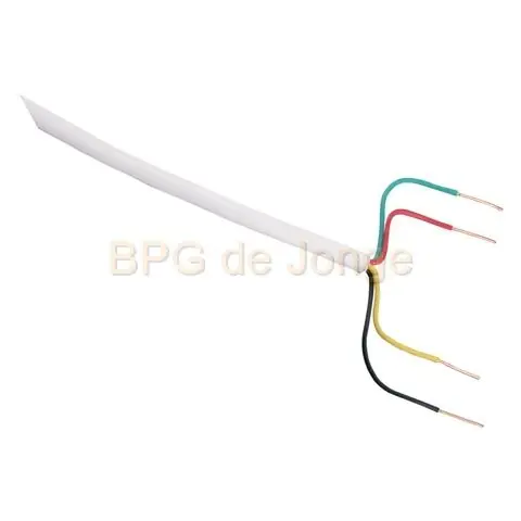 Telefoonkabel 4x0,5 wit rol 25 m1