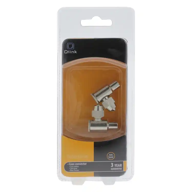 Q-link coax stekker haaks set man/vrouw