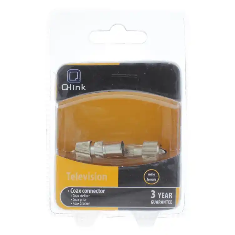 Q-link coax stekker recht set man/vrouw