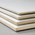 Mdf 122x244x18 mm dik met witte lakdraagfolie ( schilderklaar )
