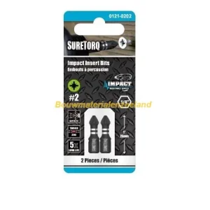 Schroefbit PoziDriv Insert bit PZ1 lengte=25mm, 2 op kaart ( ST0121-0201 )