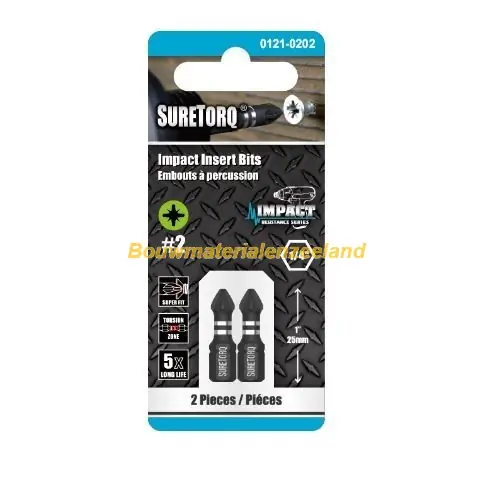 Schroefbit PoziDriv Insert bit PZ3 lengte=25mm, 2 op kaart ( ST0121-0203 )