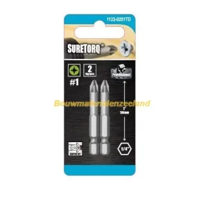 Schroefbit PoziDriv Power Bit PZ2 lengte=50mm, 2 op kaart ( ST1122-0202TD )