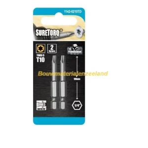 Schroefbit TORX Power Bit TX10 lengte=50mm,2 op kaart ( ST1142-0210TD )